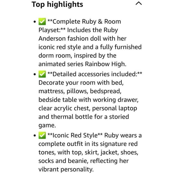 NIP RAINBOW HIGH SPARKLE RUBY AND DORM ROOM SET - Picture 7 of 8
